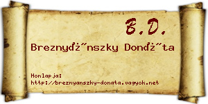 Breznyánszky Donáta névjegykártya